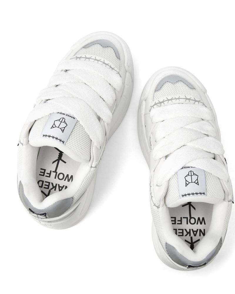 Adidasi Naked Wolfe Slider Dama Albi | Romania 062ZTGCP