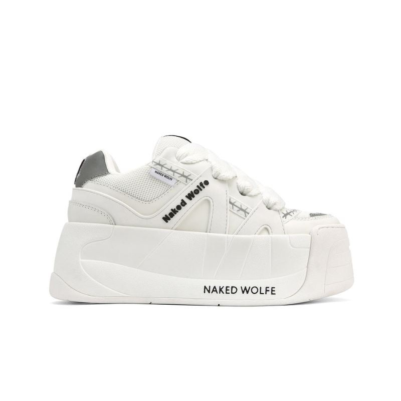 Adidasi Naked Wolfe Slider Dama Albi | Romania 062ZTGCP