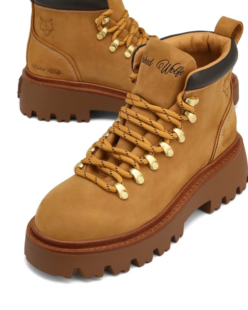 Cizme cu Platforma Naked Wolfe Resort Barley Nubuck Dama Maro | Romania 702LAXOC