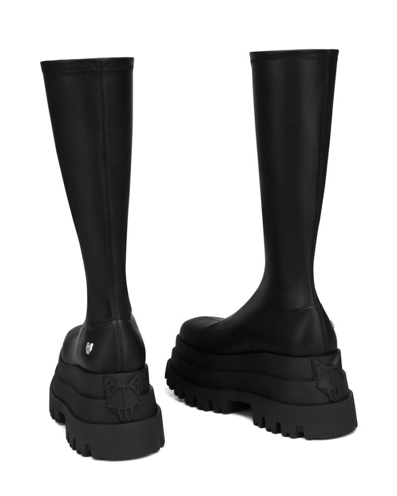Cizme cu Platforma Naked Wolfe Sin Stretch Dama Negrii | Romania 584OHUDV