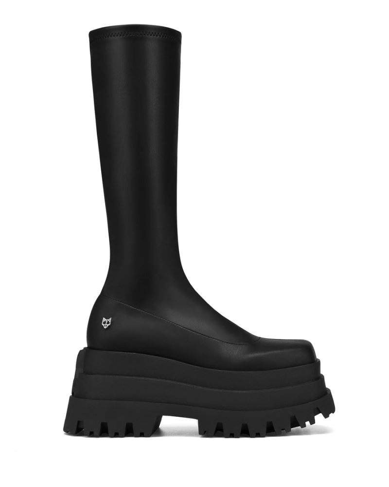 Cizme cu Platforma Naked Wolfe Sin Stretch Dama Negrii | Romania 584OHUDV