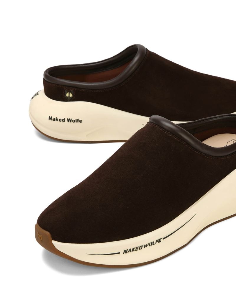 Papuci Naked Wolfe Dawn Piele Intoarsa Combo Barbati Ciocolata | Romania 849OHVYE