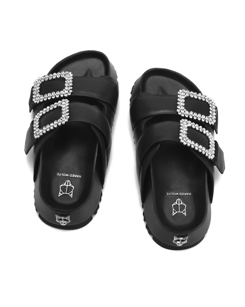 Sandale cu Platforma Naked Wolfe Victoria Piele Dama Negrii | Romania 281DNGOY