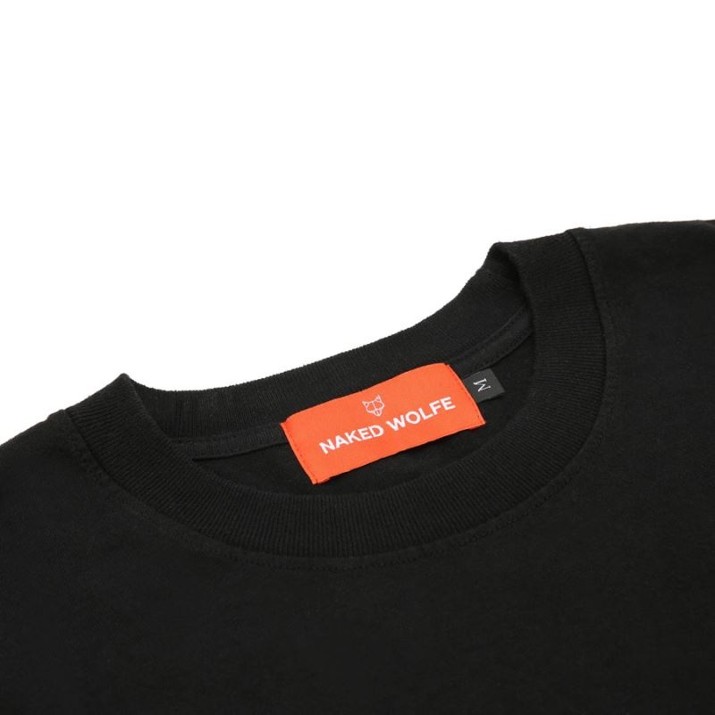 Tricou Naked Wolfe Logo Barbati Negrii | Romania 625BKUHJ